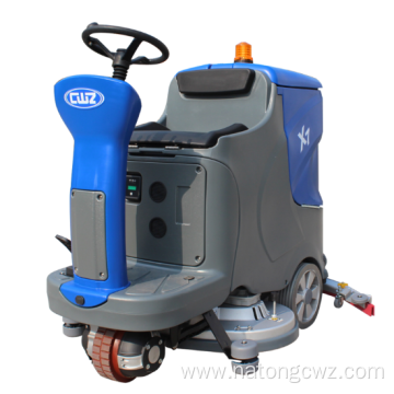 Driving type dual brush electric floor cleaning machine